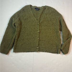 Social Standards by Sanctuary womens olive color sweater 4 front button sz s